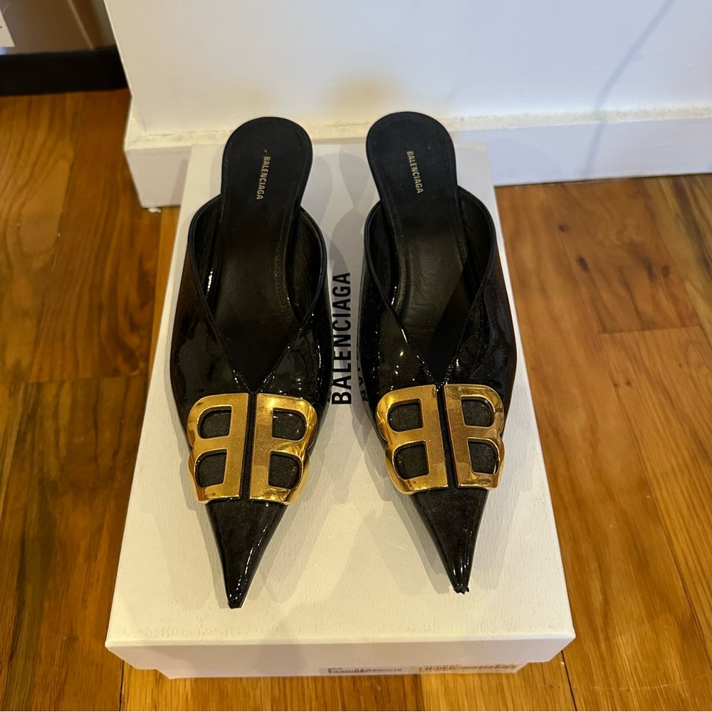 Balenciaga Patent BB Mules